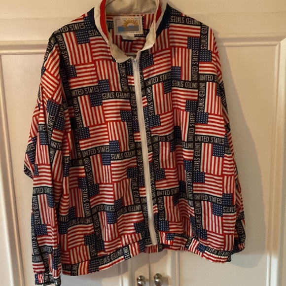 Vintage SOLARE SPORTA United States American flag jacket size Large - Picture 6 of 8